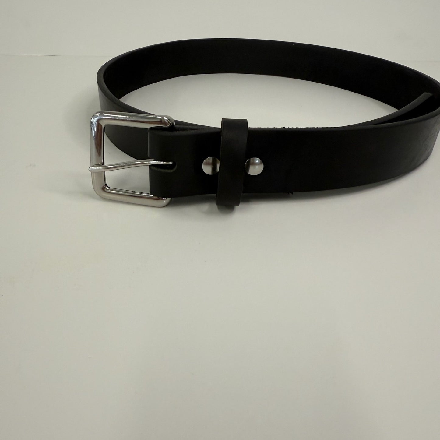 black workhorse belt with chrome hardware